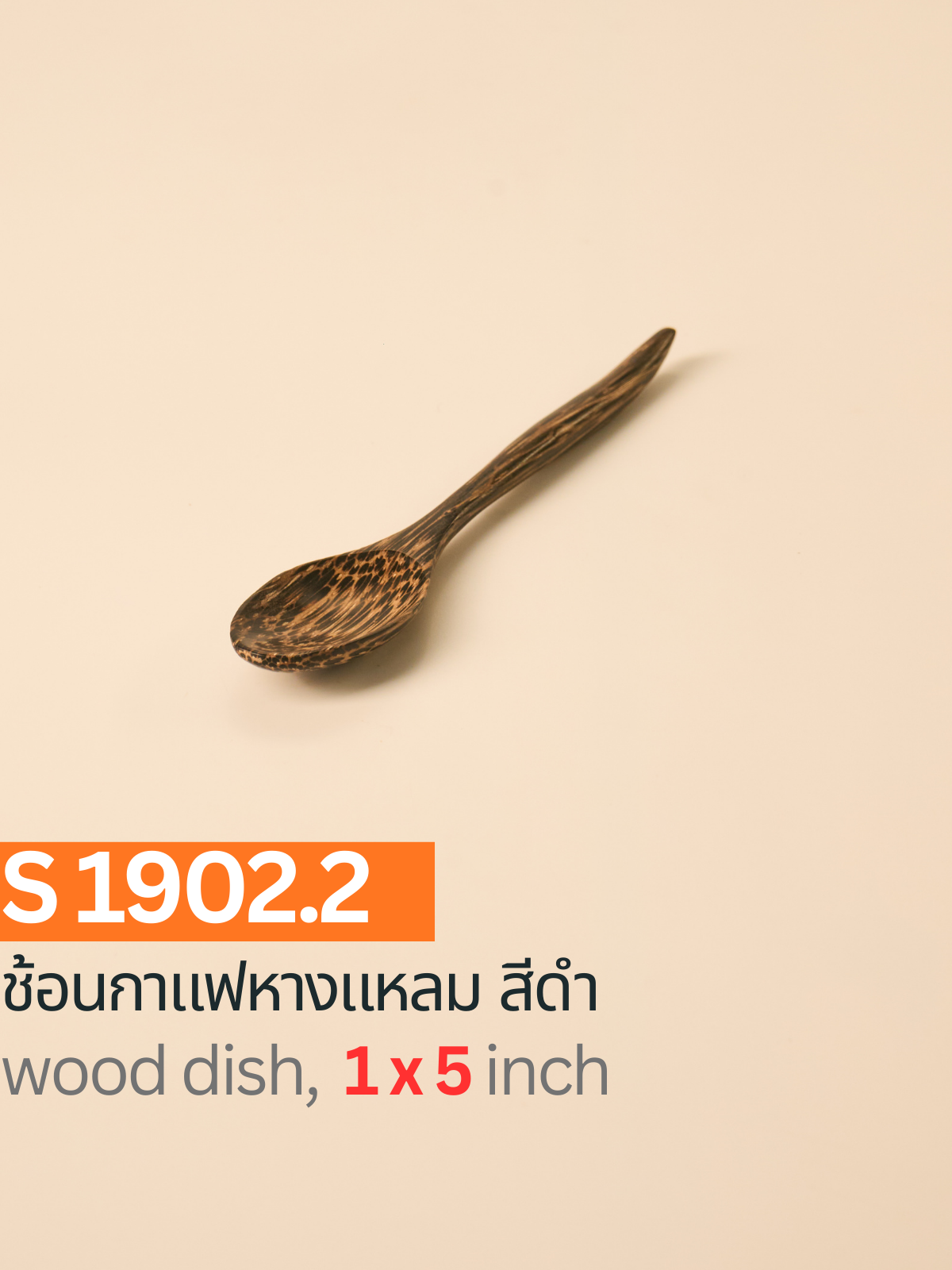 ช้อนกาแฟหางแหลม สีดำ
