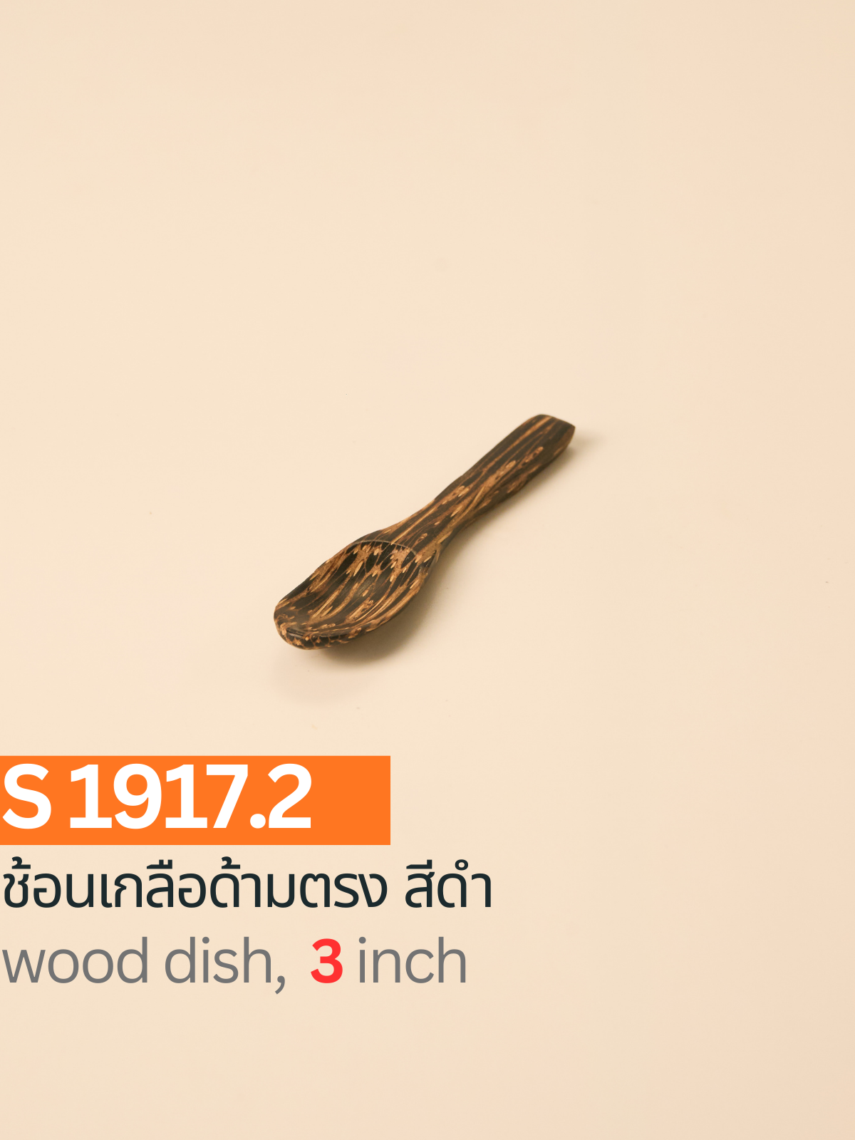 ช้อนเกลือด้ามตรง สีดำ
