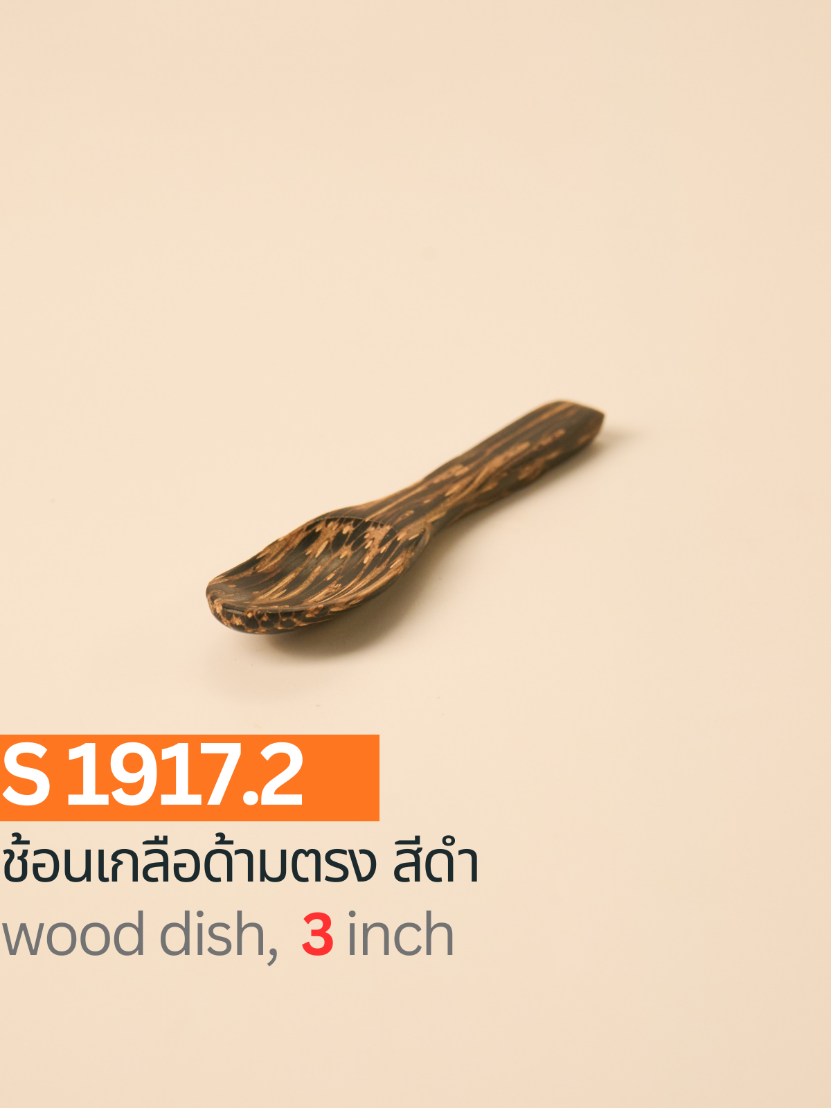 ช้อนเกลือด้ามตรง สีดำ