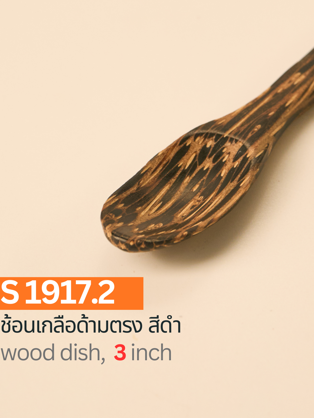 ช้อนเกลือด้ามตรง สีดำ